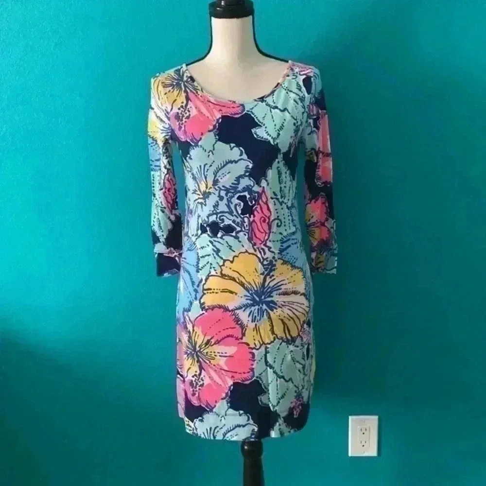 Lilly Pulitzer Marlowe Shirt Dress in beautiful colorful pop up pattern